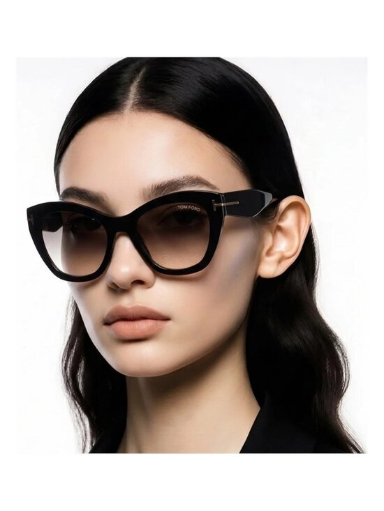 NEW Authentic Tom Ford Black Cat-Eye Sunglasses TF940 01B main image 11